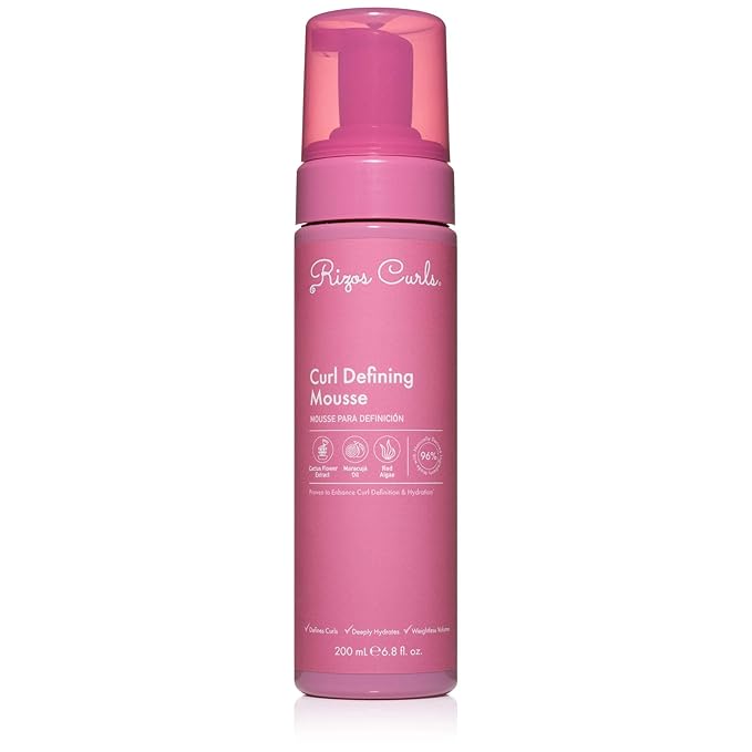 Rizos Curls Espuma ligera para definir rizos para volumen e hidratación, brillo y definición para cada patrón de rizo