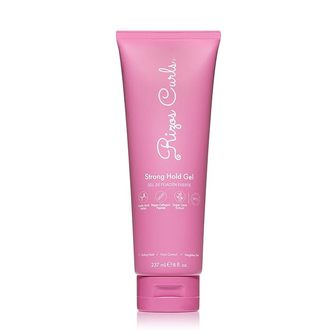 Rizos Curls Gel Strong Hold – Gel de larga duración, sin escamas para cabello rizado