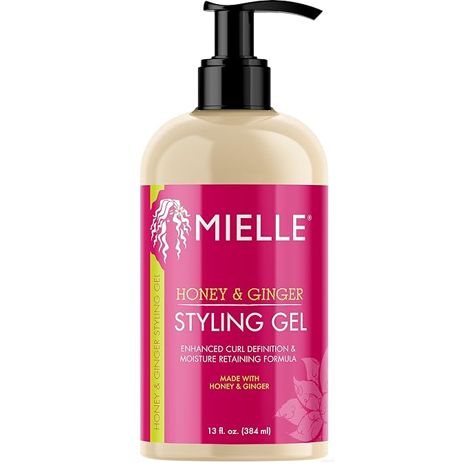 Mielle Organics Honey & Ginger Gel para el cabello, gel de peinado para mejorar la definición de rizos y reducir el encrespamiento