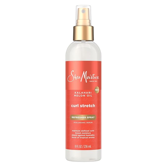 SheaMoisture Curl Stretch Refresher Spray Kalahari Aceite de melón y aceite de marula entre el ensanchador estilo lavado aumenta la hidratación, combate la humedad y el encrespamiento con suero