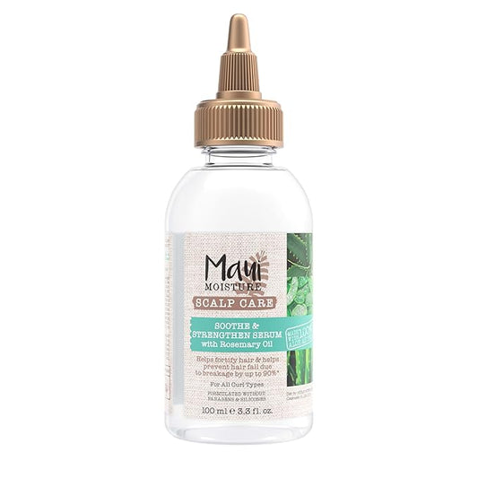 Maui Moisture Scalp Care Soothe & Strengthen - Suero para el cabello con aceite de romero, suero para cabello rizado con aloe vera