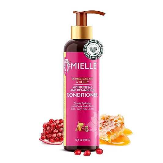 Mielle Organics Pomegranate & Honey - Acondicionador hidratante y desenredante para cabello tipo 4