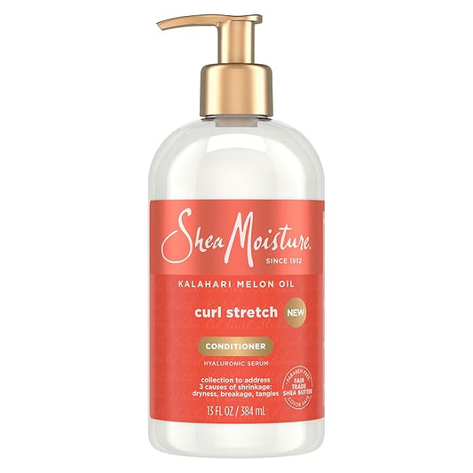 SheaMoisture Curl Stretch Acondicionador Kalahari Aceite de melón infundido con suero hialurónico, Hydration Hero hidrata profundamente y repara el daño, para desenredar y peinar fácilmente