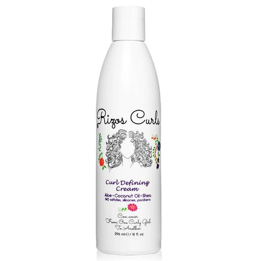 Rizos Curls Crema definidora de rizos para cabello ondulado, rizado, enrollado, rizado y control de encrespamiento, define, suaviza, hidrata, añade brillo para tipos de cabello, sin sulfatos