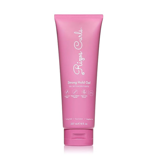 Rizos Curls Gel Strong Hold – Gel de larga duración, sin escamas para cabello rizado