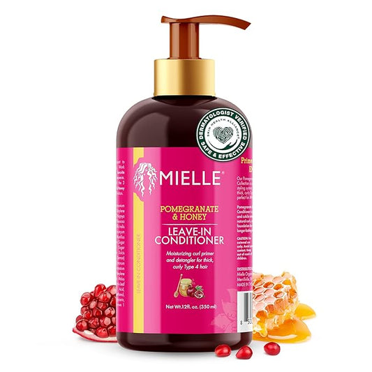 Mielle Organics Acondicionador sin enjuague de granada y miel para cabello rizado