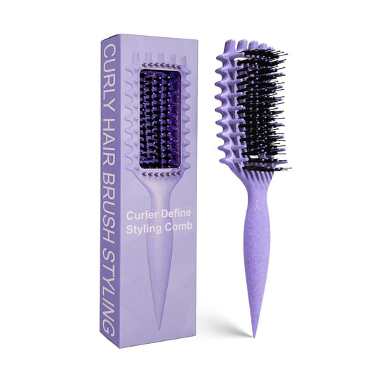 Cepillo de pelo rizado Candybrush cepillo definidor de rizos para desenredar dar forma y definir rizos para mujeres, hombres, cabello húmedo y seco (morado)